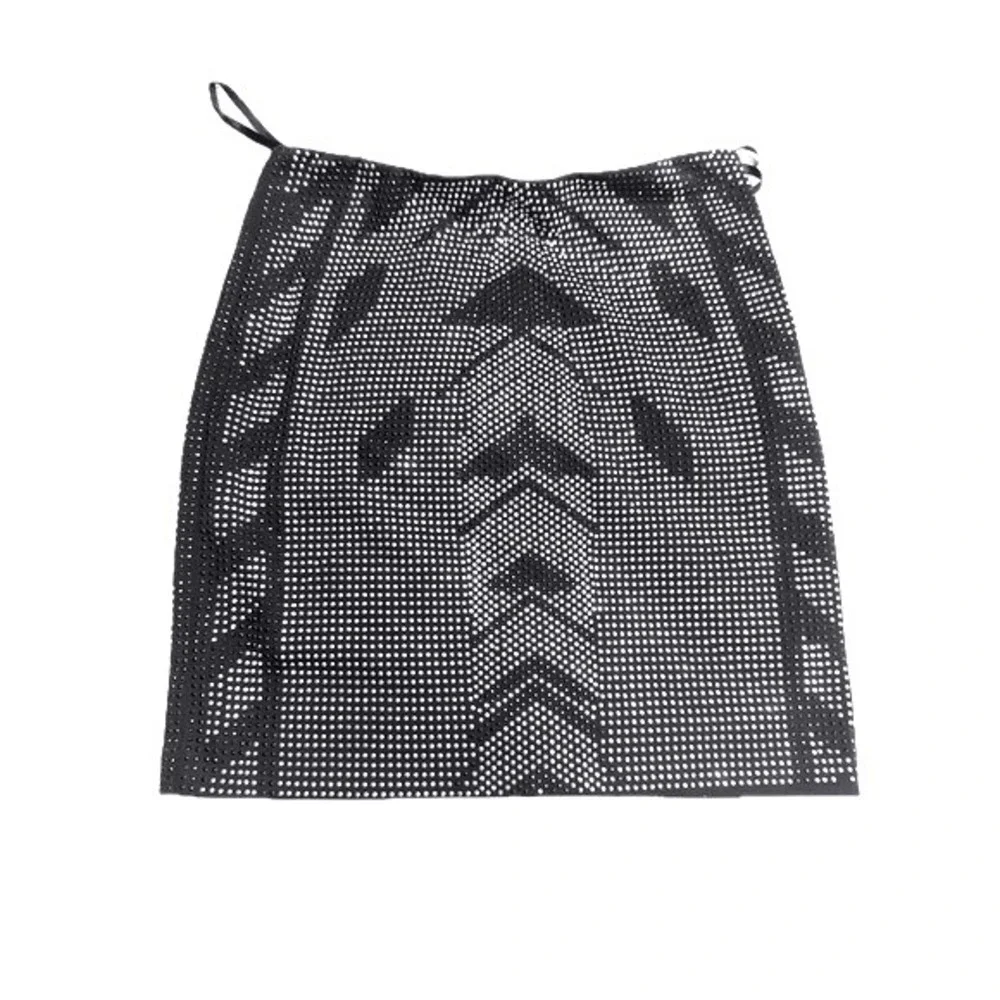 Romeo + Juliet Couture Mini Skirt Black Silver Gold‎ Geometric Pattern size S